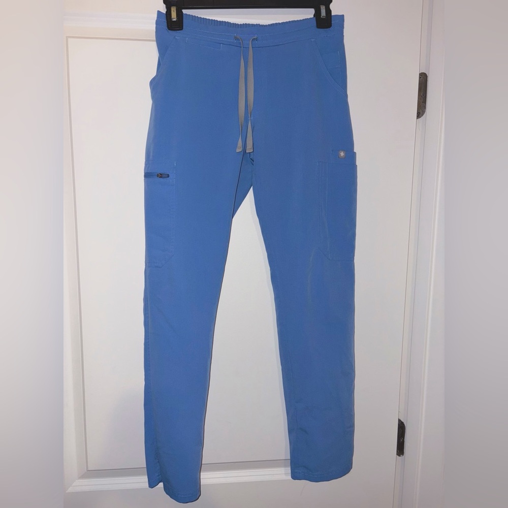 Figs Petite Yola Skinny Scrub Pants Ceil Blue